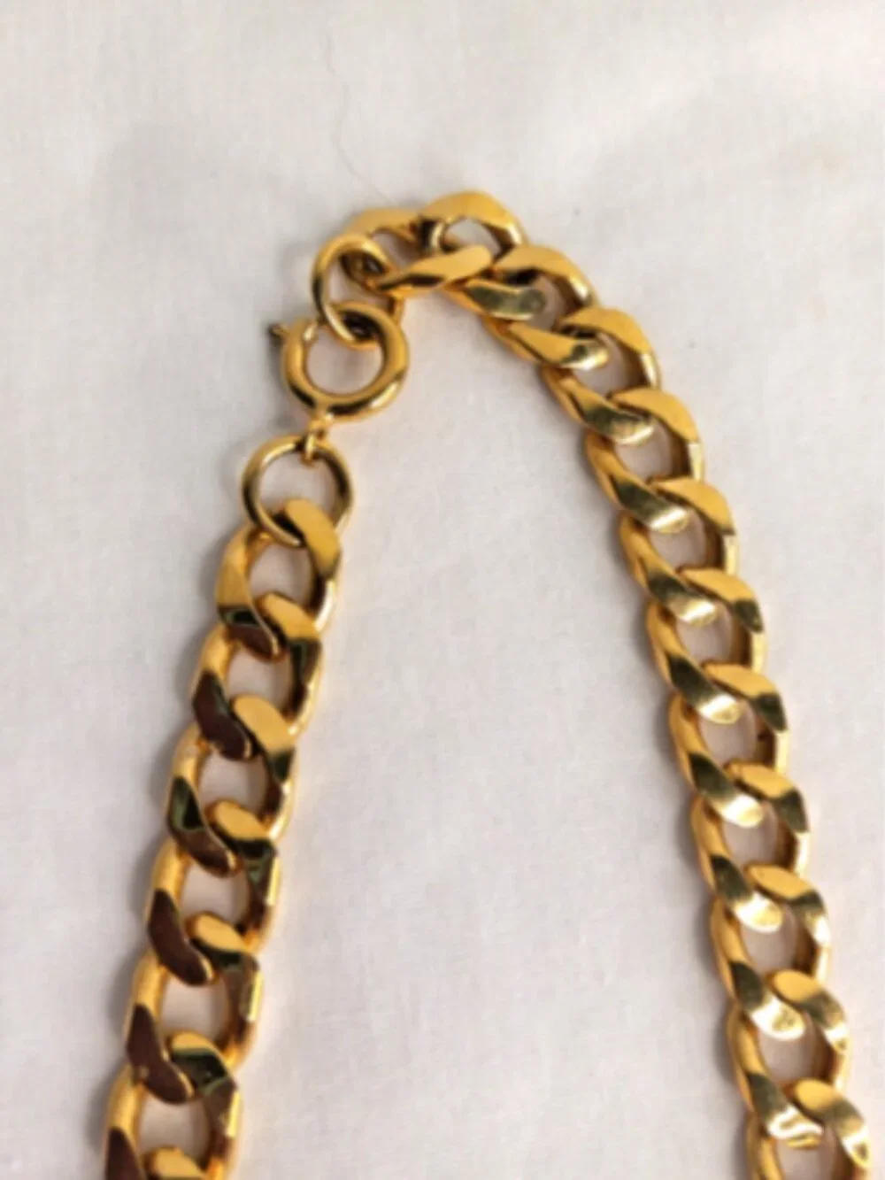 Gold Tone Cuban Link Chain Necklace 24